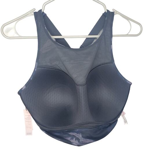NWT Victoria's Secret Sport XXL Black Blue Abstract Marble Print Sports Bra - Picture 13 of 16